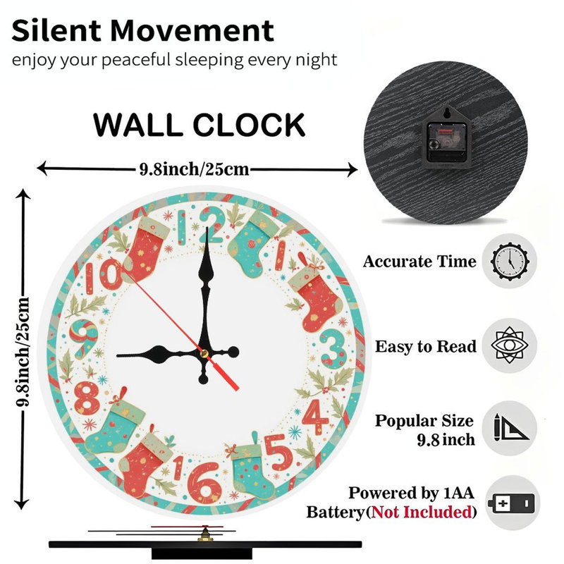 Noël-compte à rebours-horloge-bas-houx