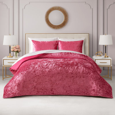Juicy Couture Crushed Velvet Reversible Comforter & Shams Bedding Sets