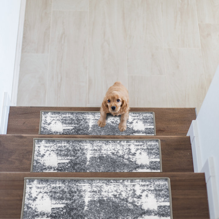 Bullnose Carpet Stair Treads Light Gray