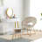 Focht 20" Wide Velvet Barrel Armchair with Open Back and Gold Metal Legs-469423681