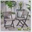 Ensemble de 2 chaises HILLSIDE BISTRO, en bois d'acacia durable, de conception pliable pour un rangement facile et un confort extérieur