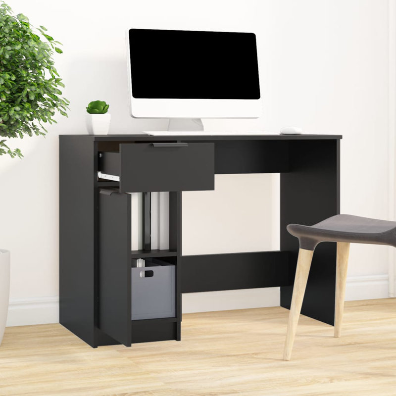 Latitude Run® Desk 39.4"X19.7"X29.5" Engineered Wood, Black