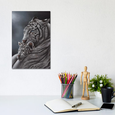 White Tiger 1 Piece Wrapped Canvas Painting