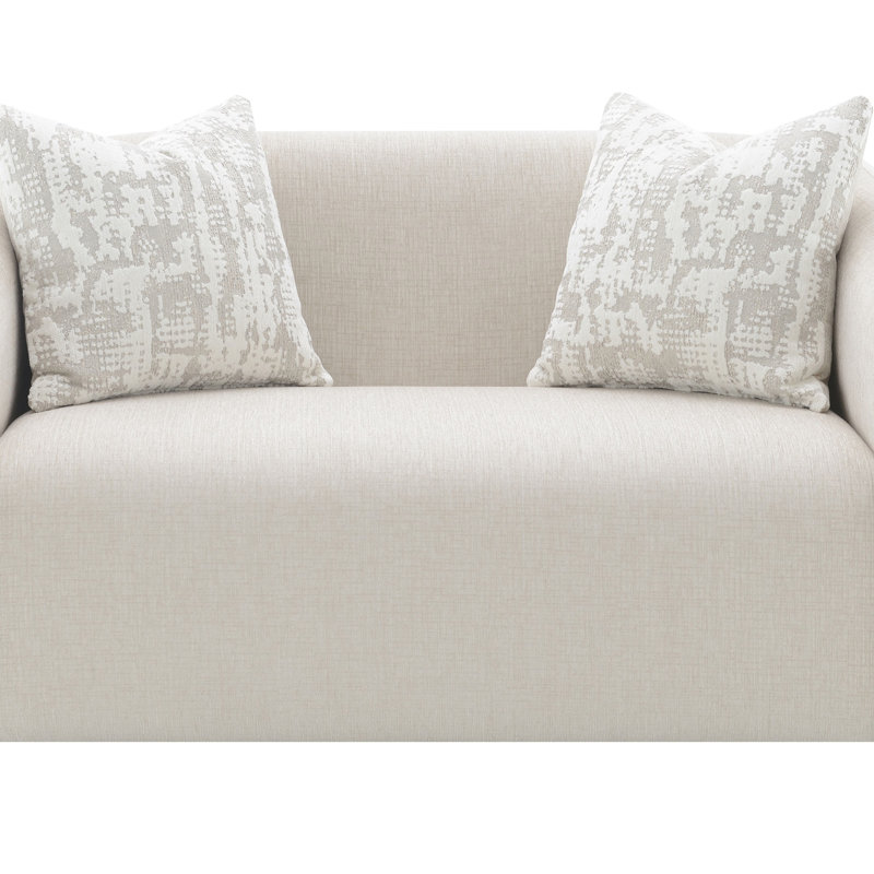 Causeuse en lin beige avec 3 coussins Étienne
