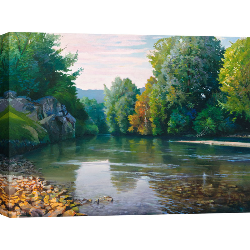 3AD6447 River In The Woods by Adriano Galasso - Wrapped Canvas Painting, 50cm H x 70cm W x 4cm D