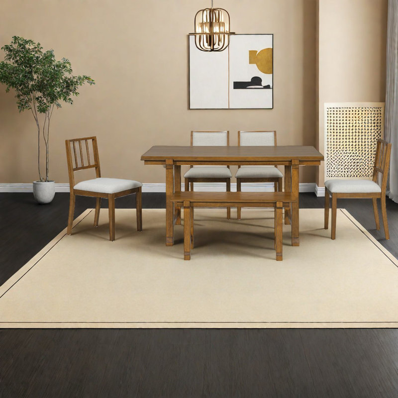 Ensemble de table de salle à manger (doit inclure la table et la chaise), ensemble de ferme en bois 6 pièces