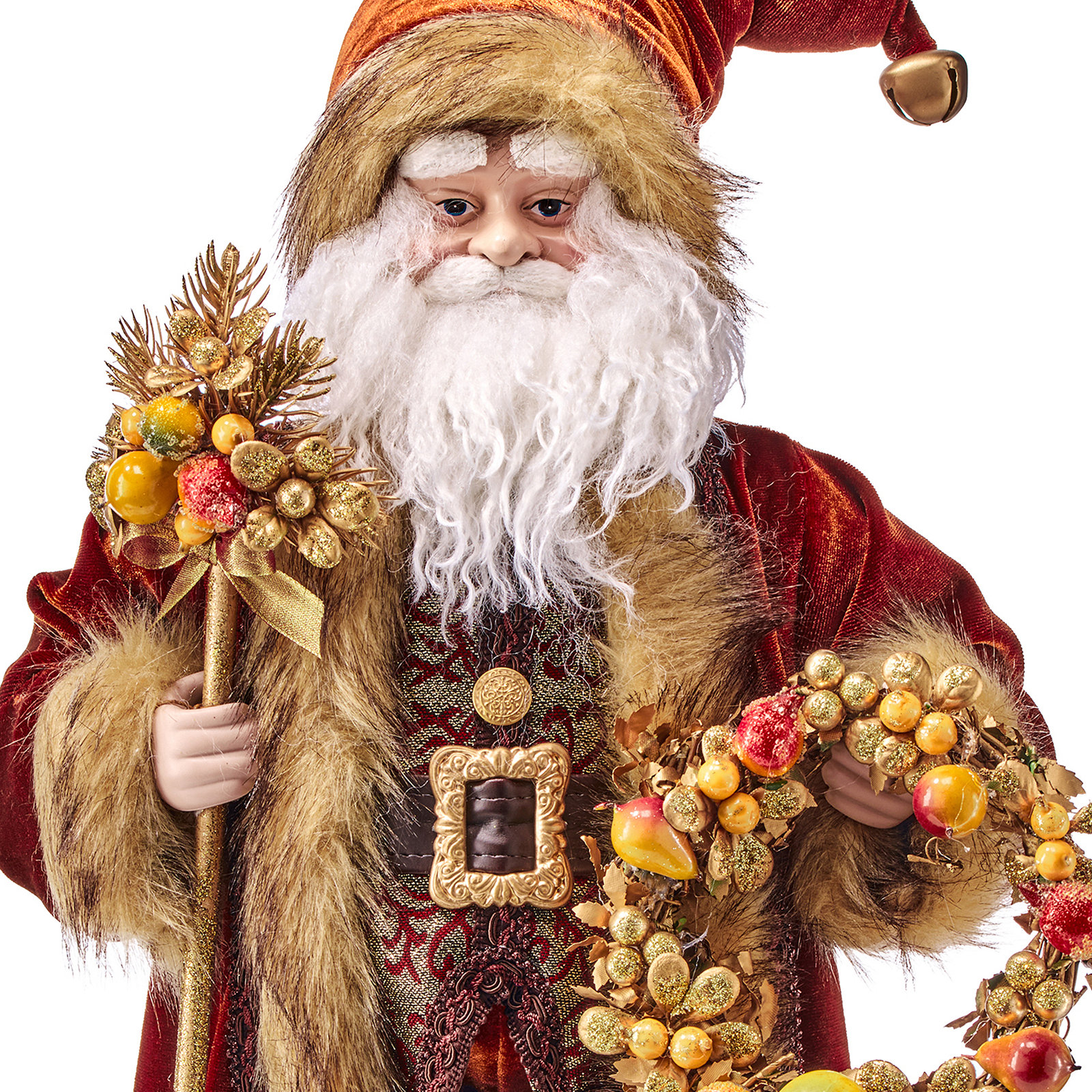 20" Shelli Santa With Fruit Wreath