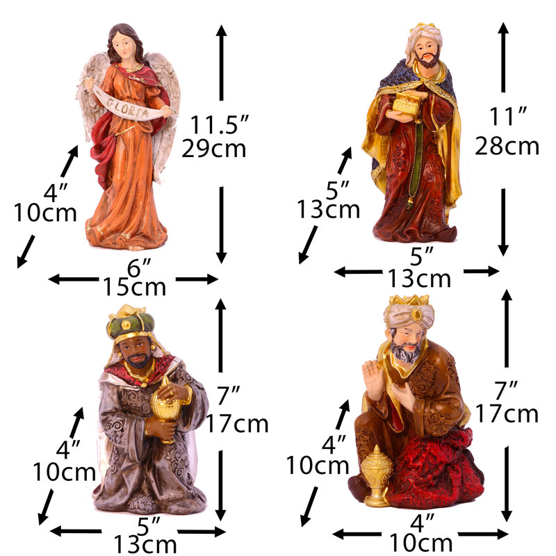 Christmas Nativity Set, 30cm H x 60cm W x 30cm D