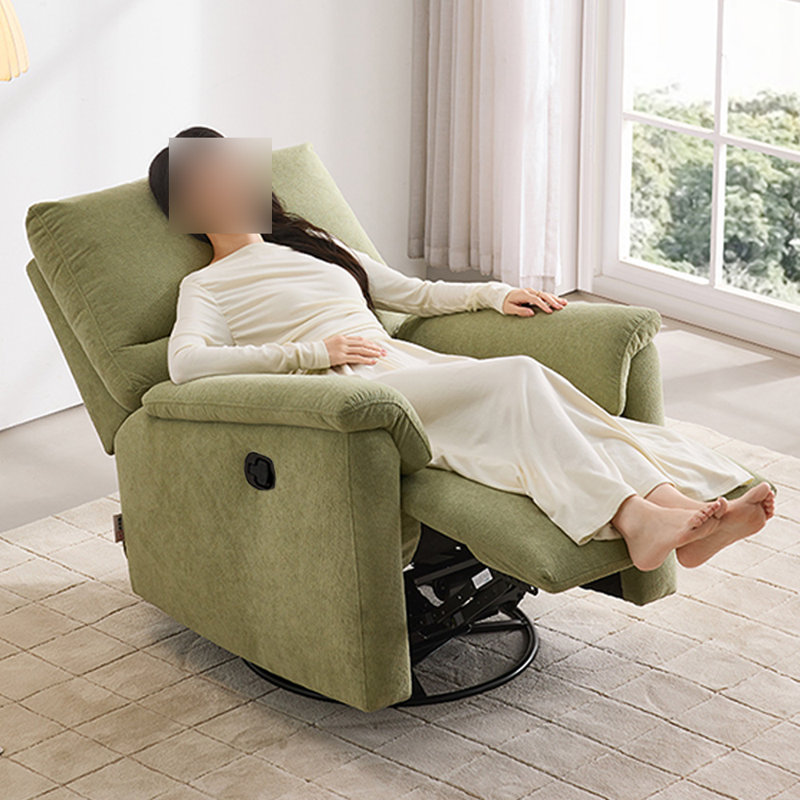 Single Sofa Ergonomic Chenille Functional Recliner, Green