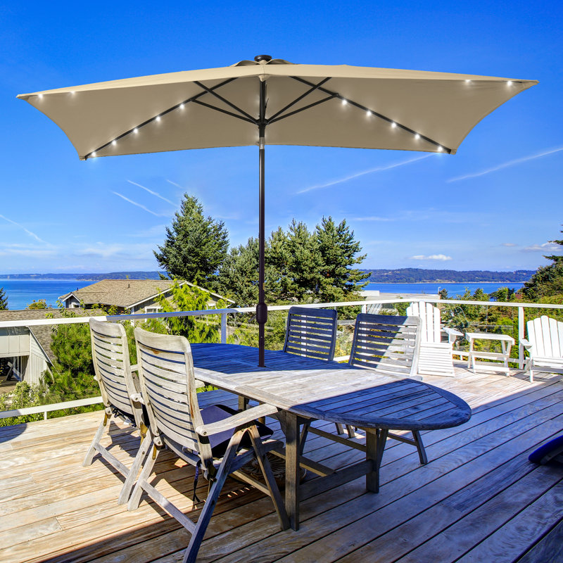 Parasol de marché rectangulaire éclairé 78 po Dorbad, Sable