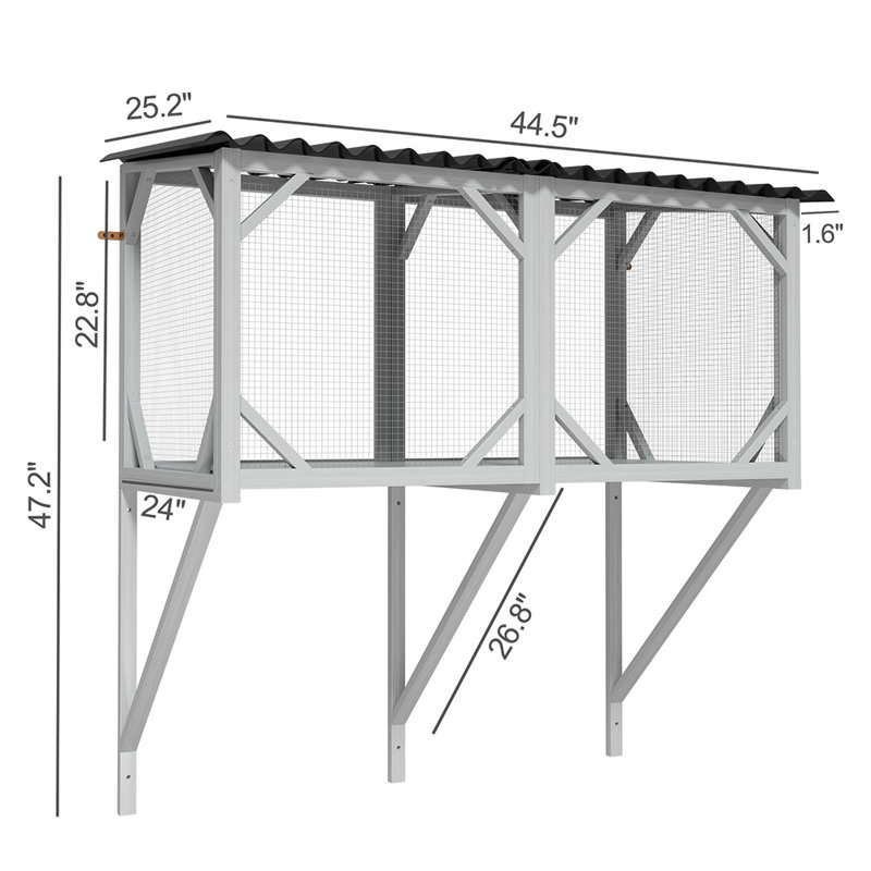 Cat Catio, Cat Window Perch For Large Indoor Cats - For Sunbathing, Napping & Overlooking, Wooden Cat Window Hammock