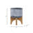 CERAMIC AZTEC PLANTER ON WOODEN STAND, GRAY-889359271