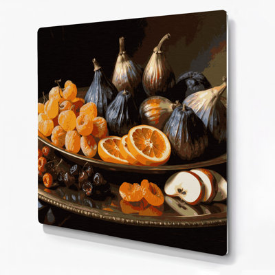 Desserts, fruits secs, art mural en métal brun