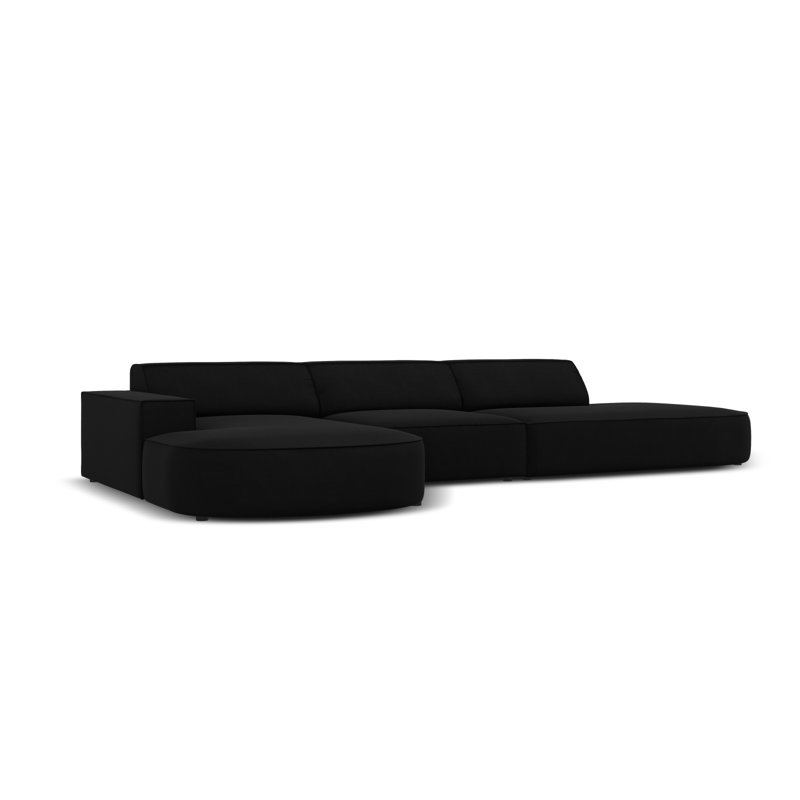 Modular L-Shaped Corner Sofa, Left Hand Facing, Black