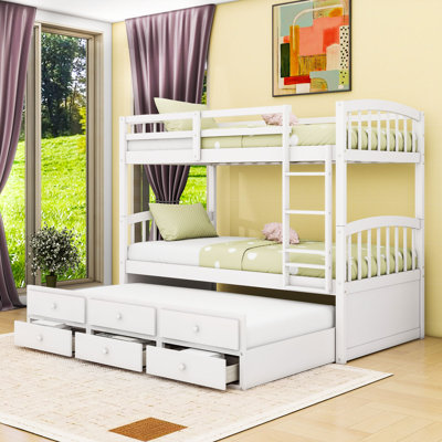 Twin-Over-Twin Bunk Bed With Twin Trundle And Drawers