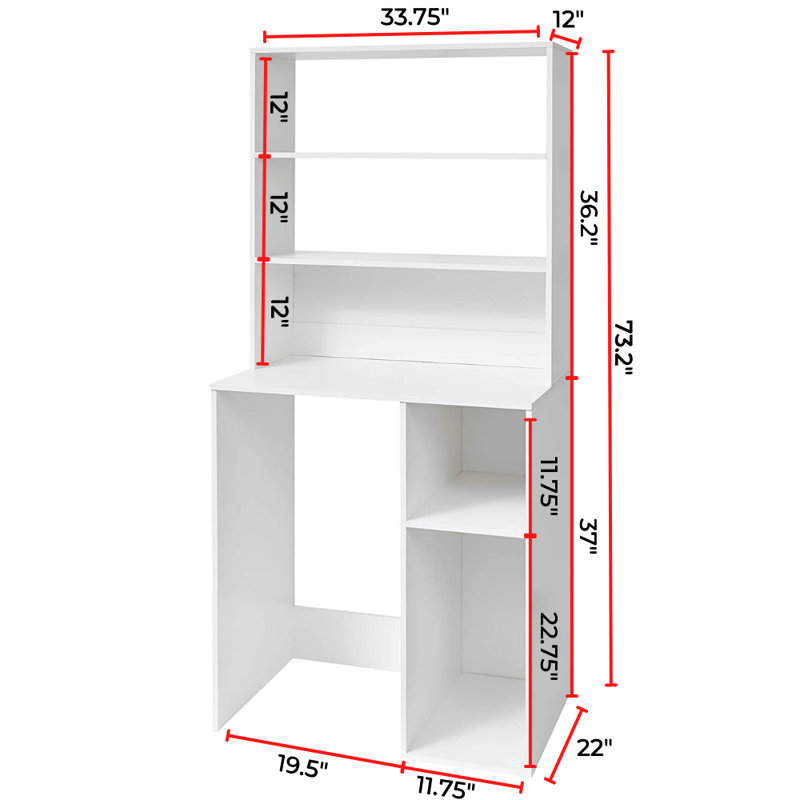 Burdue 33.75'' W Metal Shelving Unit, White