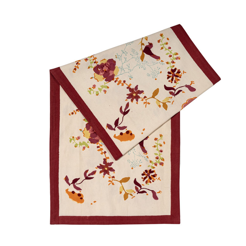 Treetop Handmade Floral Table Runnner, 90" L x 16" W, Multicolor