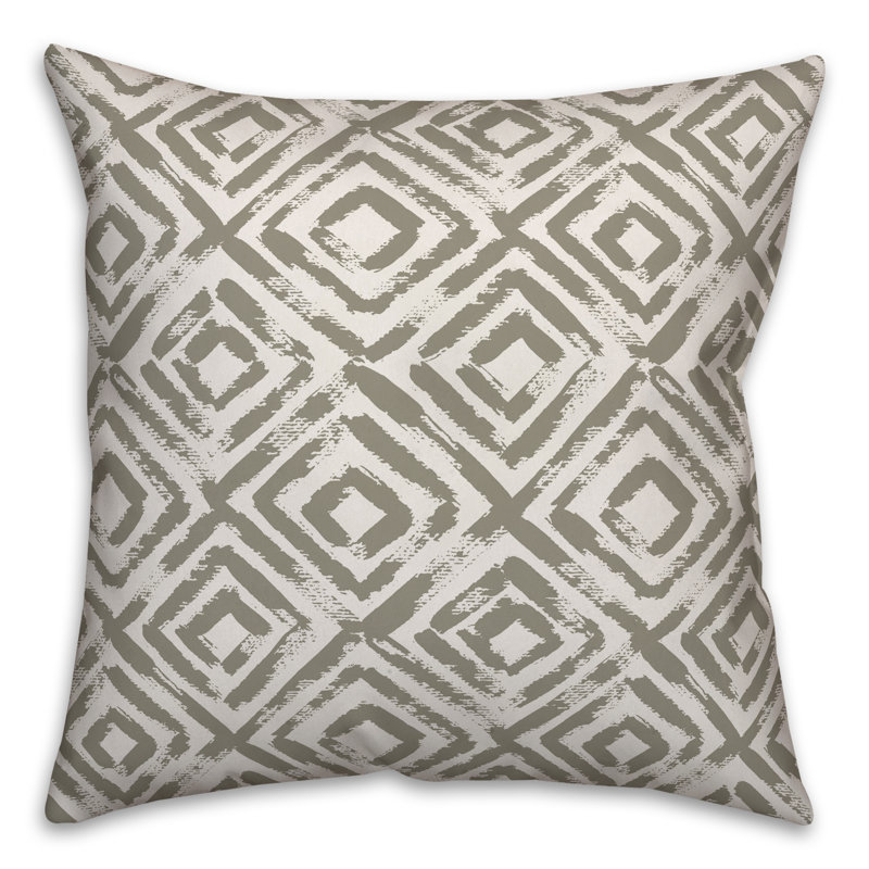  Coussin en losanges vieilli, H 16 po x l 16 po