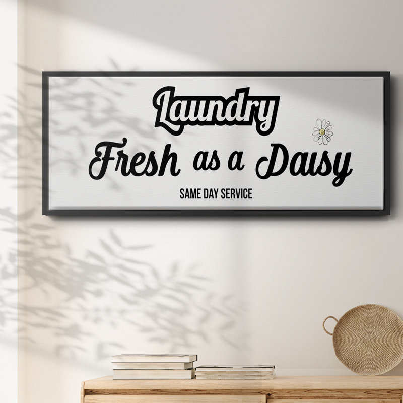 Daisy Laundry - toile encadrée, H 8 po x l 20 po