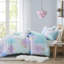 Ensemble d'édredon à imprimé de teinture sur nœuds double / grand avec coussin décoratif-119744569-119744570