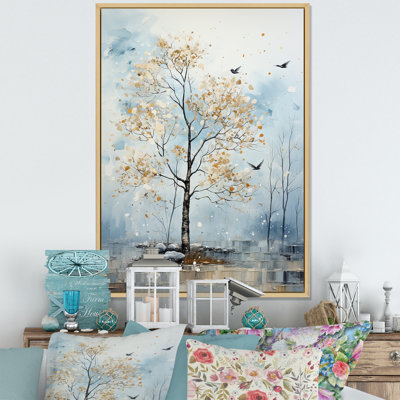 «Soft Blue Tones Maple Tree I», reproduction sur toile