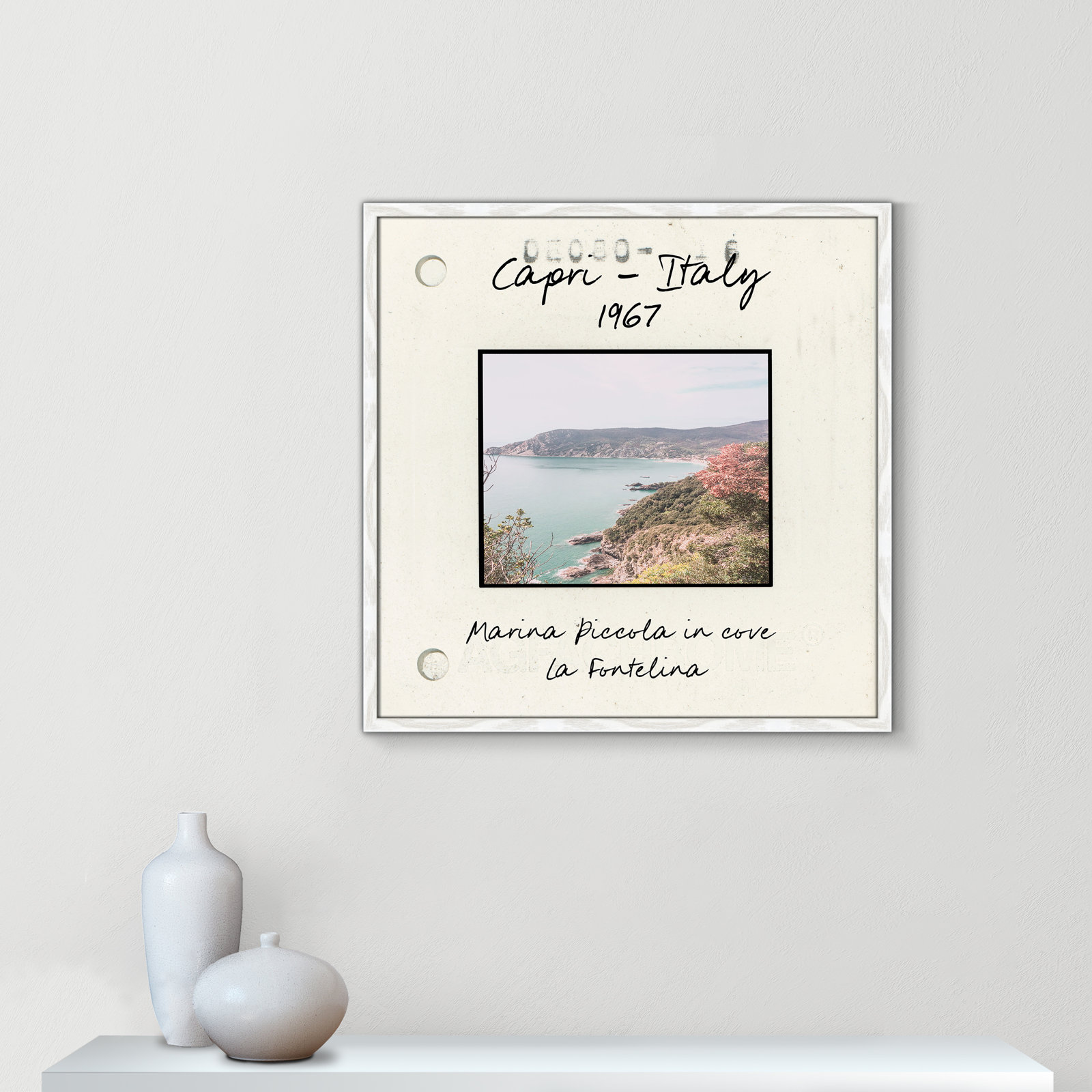 Capri Italy - Marina Picolla in La Fontalina Print by Susan Jill, 27.5" H x 27.5" W x 0.75" D