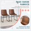 Ensemble de 4 chaises rétro en suède brun, tabourets de bar confortables, convenant aux environnements de style industriel et rétro, avec des dimensions de produit de 17,7 x 20,87 x 37 pouces.-241967302