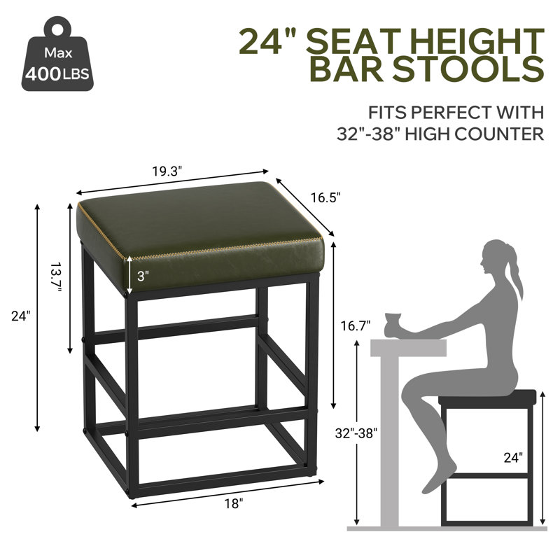 Modern Edge, Cozy Feel: tabourets de bar rembourrés en similicuir pour chaque maison, Vert