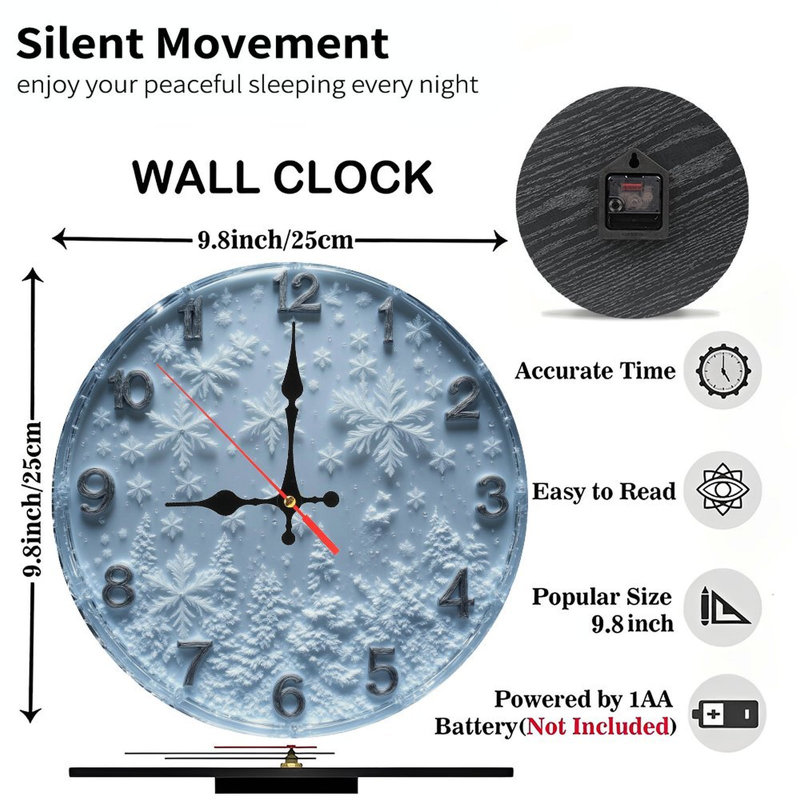 Horloge-visage-avec-cerf-dans-neige