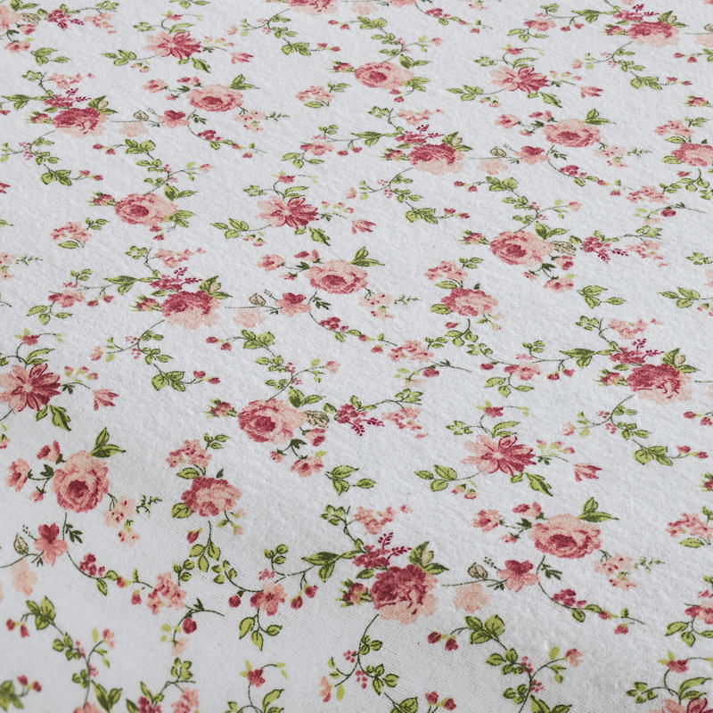 Ensemble de draps en flanelle 100% coton 4 pièces Modern Soft - doux et durable pour toutes les saisons, Floral Mariah