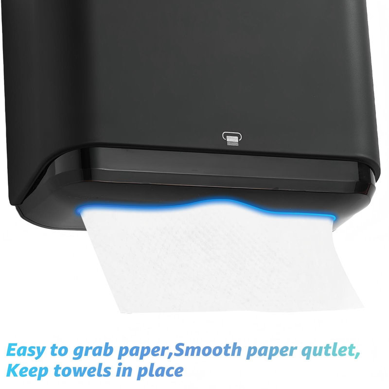Distributeur mural de papier essuie-mains, porte-papier essuie-mains pliable, distributeur adhésif pour salle de bain, cuisine et commerces, noir