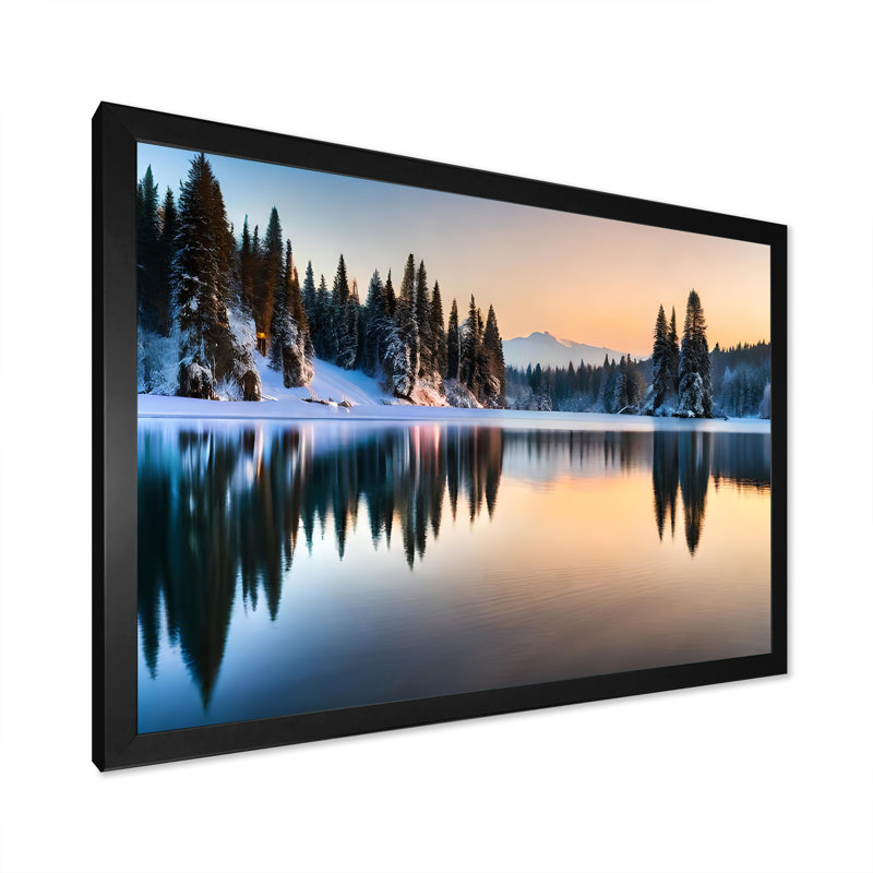 «Winter Alaskan Beauty V» sur toile, H 30 po x l 40 po x P 1,5 po, Cadre photo noir