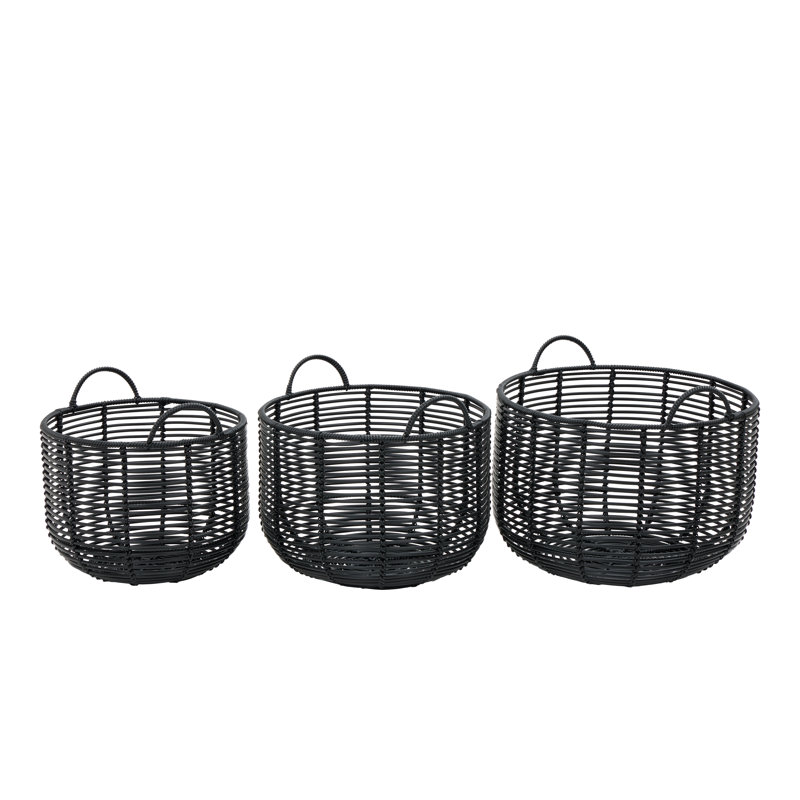 Set Of 3 Round Poly Basket