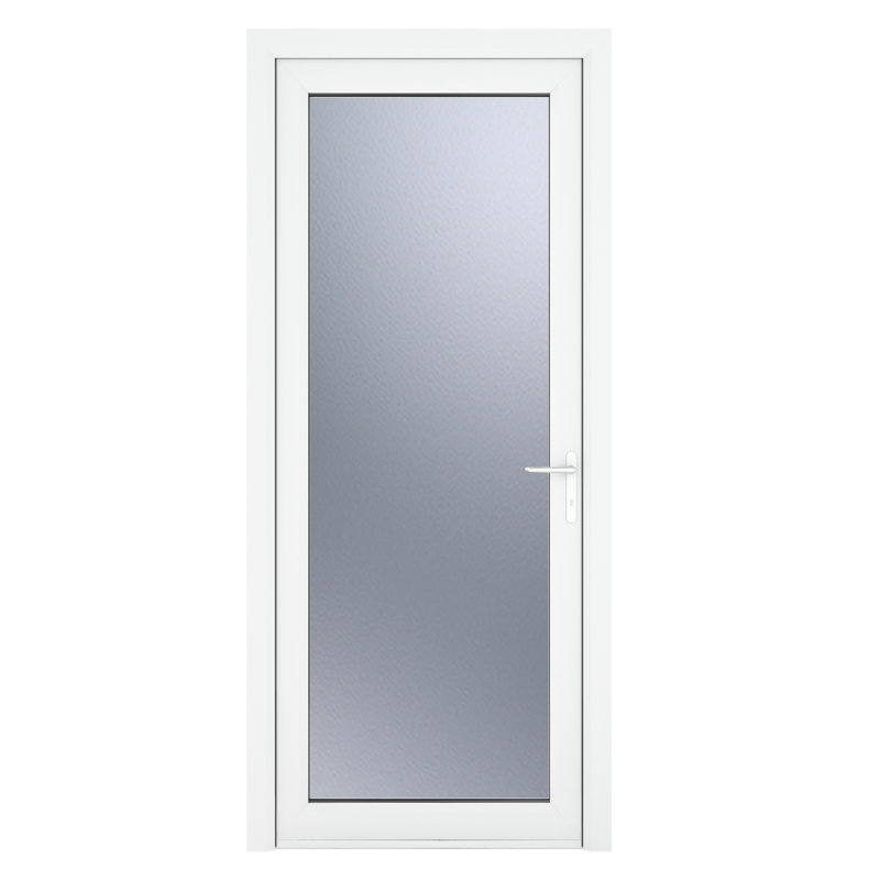 Upvc Single Door, 209cm H x 89cm W x 7cm D, Left Hand/Inswing, White