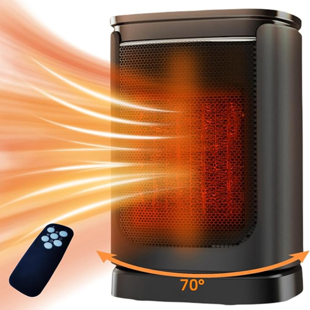 BUILTCO Chaufferette électrique, chauffage céramique de 1 500 W ...