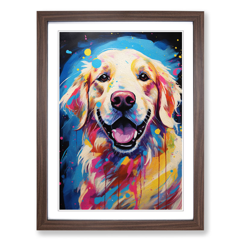 Golden Retriever Impressionism - Framed Print