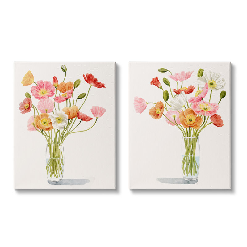 Bouquets de verre rose doux Dazzling Flower Blossoms Grace Popp, Plaque murale, H 16 po x l 20 po