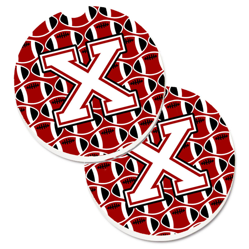 Sous-verre de football, X, Cardinal / blanc
