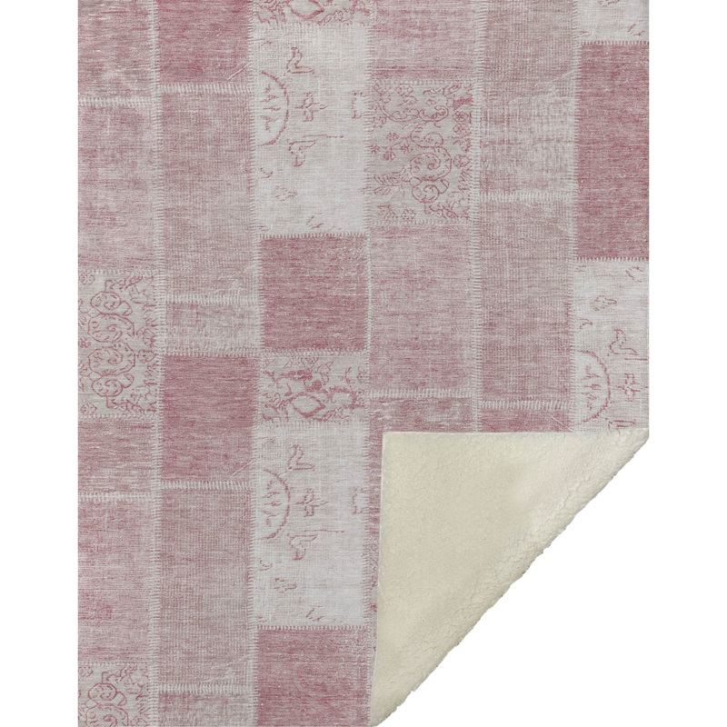 Jeté patchwork Addison Sherpa ASB631, Rose