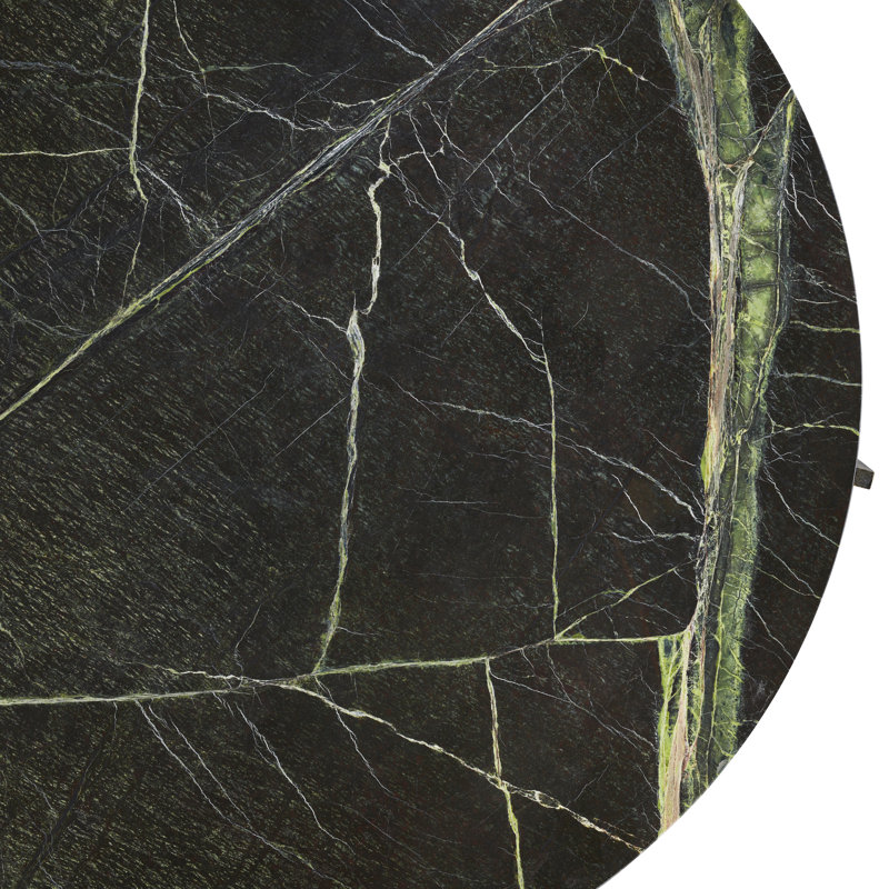 Table basse ronde en marbre vert