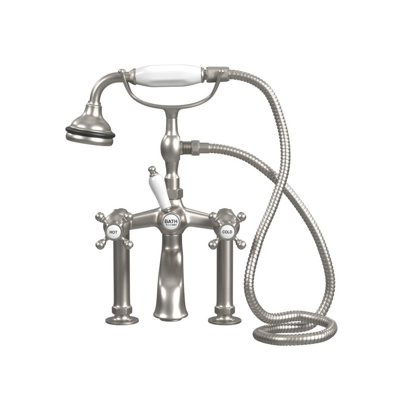 2 Handle Bathroom Clawfoot Tub Faucet with Diverter, Chrome