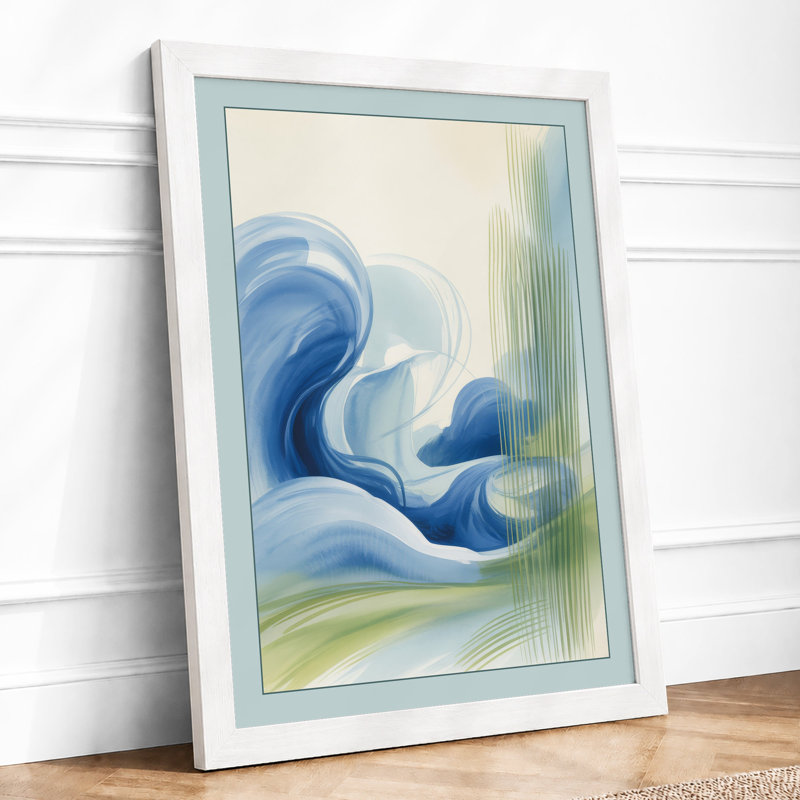 Blue Flow Minimalist - Print, A4 - 29.7 x 21.0 cm, White