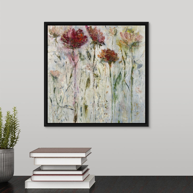 « subtil approche », peinture sur toile, H 13,7 po x l 13,7 po x P 1,75 po, Cadre flottant noir