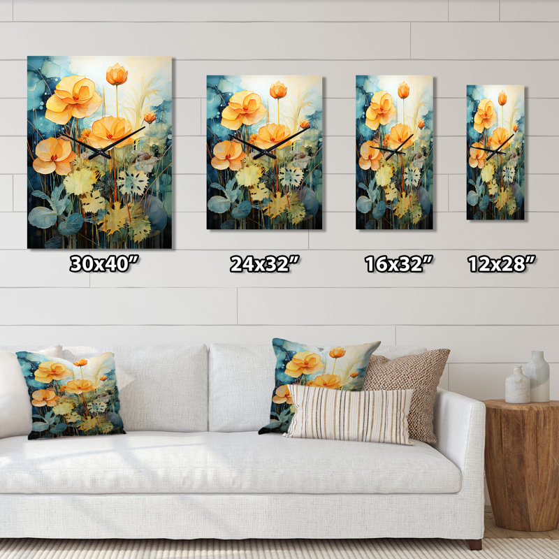 Datid - Horloges murales fleurs, Moyen
