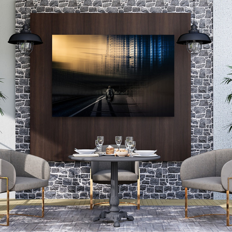 " Dynamic City Rider Abstract Modern Architecture City Wall Art Print " Print, H 40 po x l 60 po
