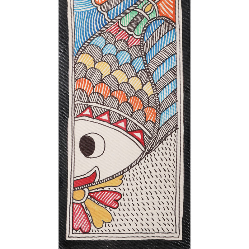 Paon et poisson colorés | Papier fait à la main | Par Ajay Kumar Jha