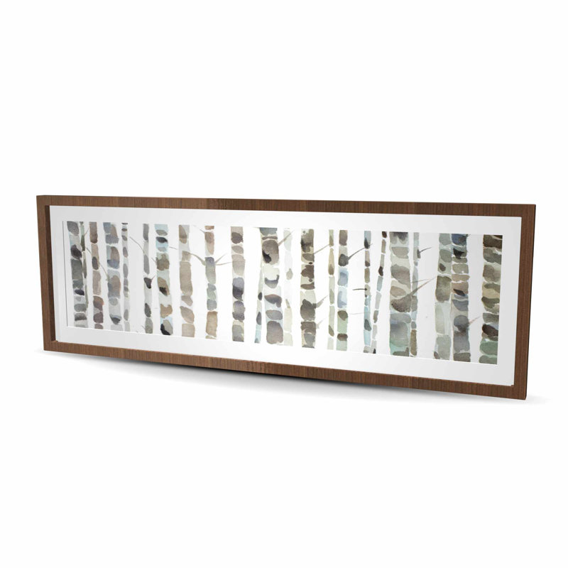 Aquarelle, impression de forêt de bouleaux | Décoration de chambre encadrée