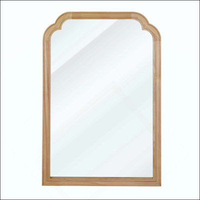 24" X 36" Solid Wood Frame Rounded Corner Decorative Mirror, For Bedroom, Bathroom, Living Room, Entryway