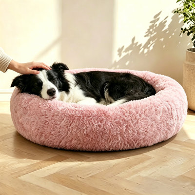 Calming Dog Bed For Home, Anti-anxiety Round Donut Cuddle Pet Beds, Dog Beds With Plush Faux Fur,Washable,Warm Dog bed