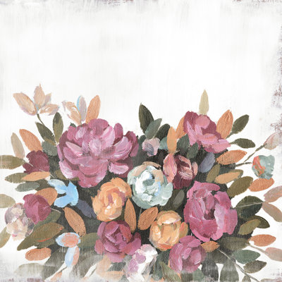 Distressed Autumn Flowers - Wrapped Canvas Painting